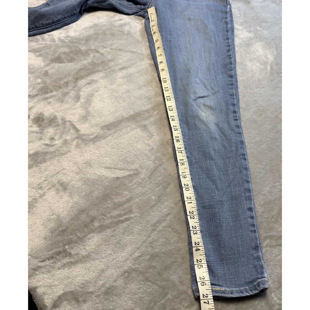 Levi's 721 Jeans Womens 28 x 28 Denim Blue High Rise Skinny Distressed Stretchy - Picture 5 of 13